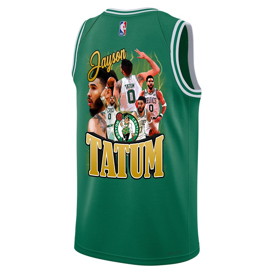 Alternative view of Jayson Tatum 0 Best Moments At Boston Celtics 2024 Icon Edition Jersey - Final Champions Patch - Green - JS717