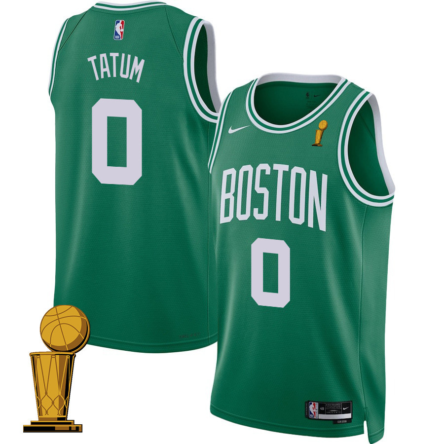 Jayson Tatum 0 Boston Celtics 2024 FINALS CHAMPIONS Jersey - Icon Edition - Kelly Green - JS431