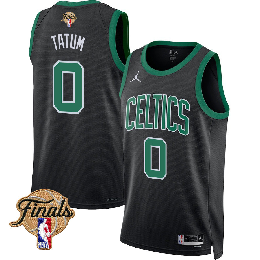 Jayson Tatum 0 Boston Celtics 2024 FINALS PATCH Swingman Jersey - Statement Edition - Black - JS127