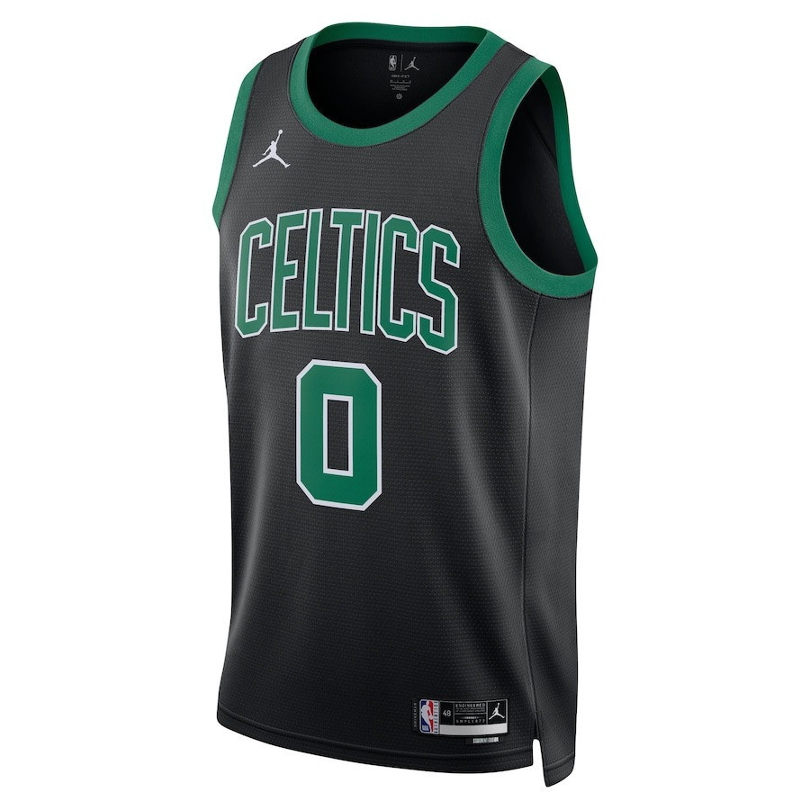 Alternative view of Jayson Tatum 0 Boston Celtics 2024 FINALS PATCH Swingman Jersey - Statement Edition - Black - JS127