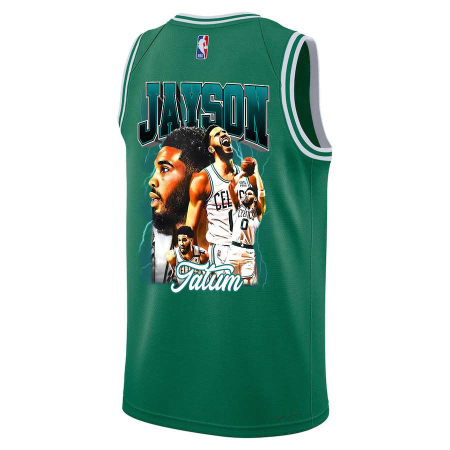 Alternative view of Jayson Tatum 0 Boston Celtics 2024 Legacy of The Legend Icon Edition Jersey - Final Champions Patch - Green - JS562