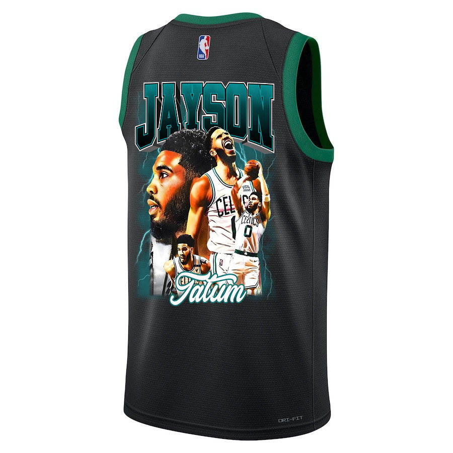 Alternative view of Jayson Tatum 0 Boston Celtics 2024 Legacy of The Legend Swingman Jersey - Final Champions Patch - Black - JS551