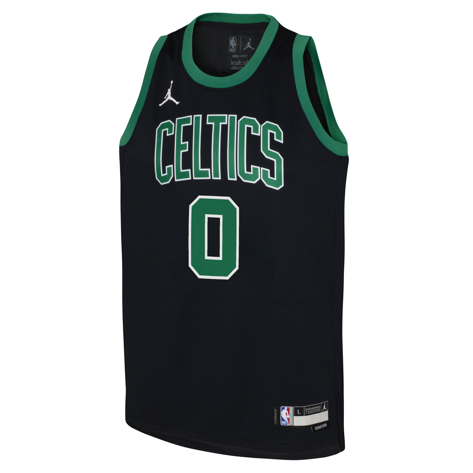 Alternative view of Jayson Tatum Boston Celtics Jordan Brand Youth Swingman Jersey - Statement Edition - Black