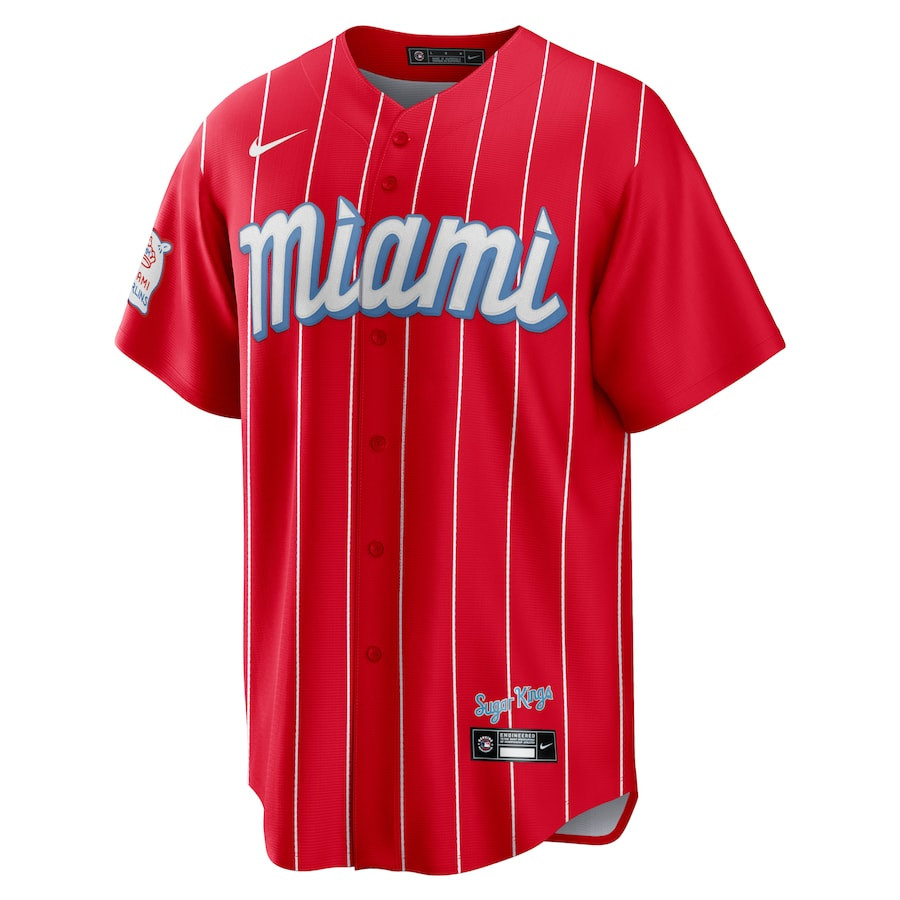 Alternative view of Jazz Chisholm Jr. 2 Miami Marlins City Connect Men Jersey - Red 