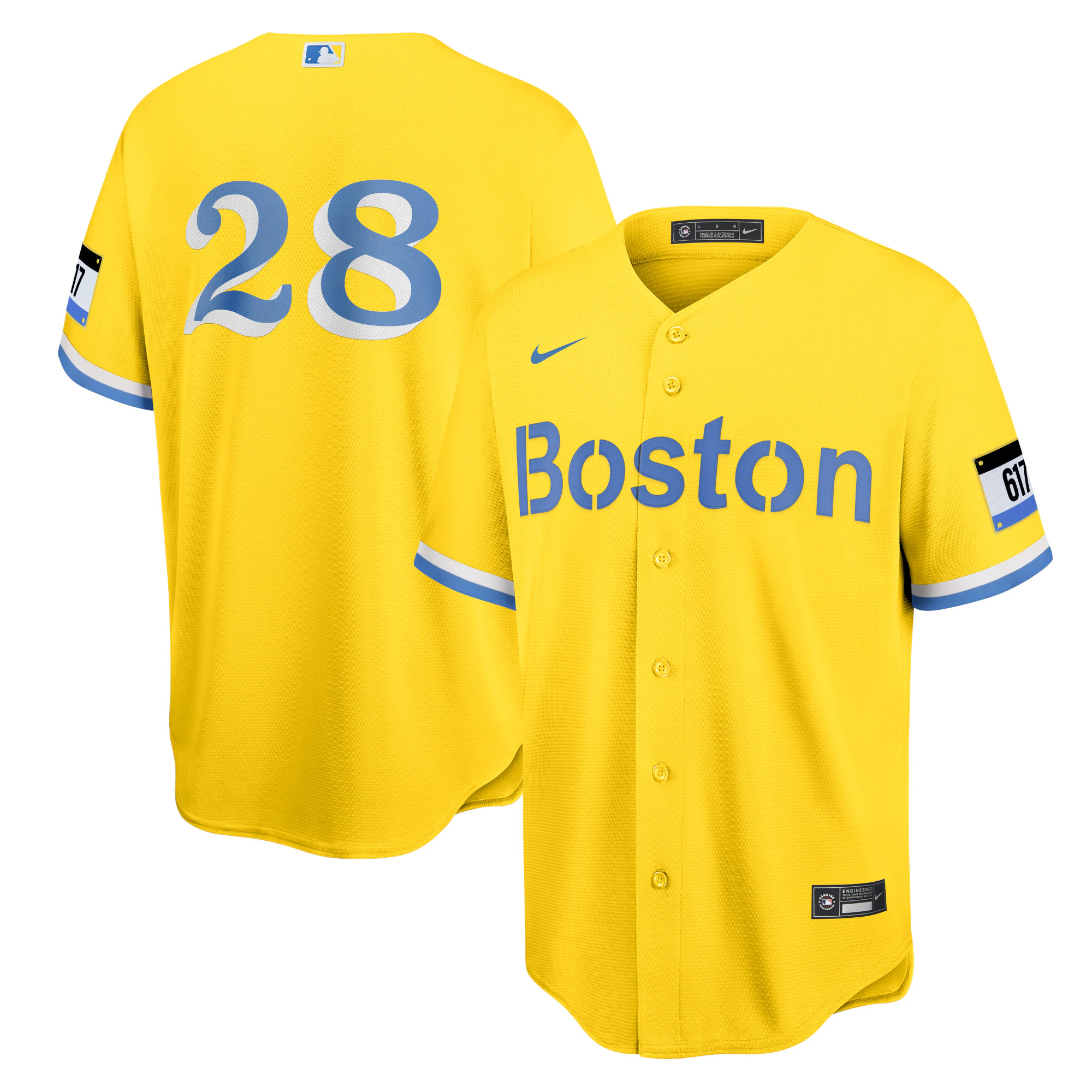 Alternative view of J.d. Martinez Boston Red Sox City Connect Replica Player Jersey – Gold