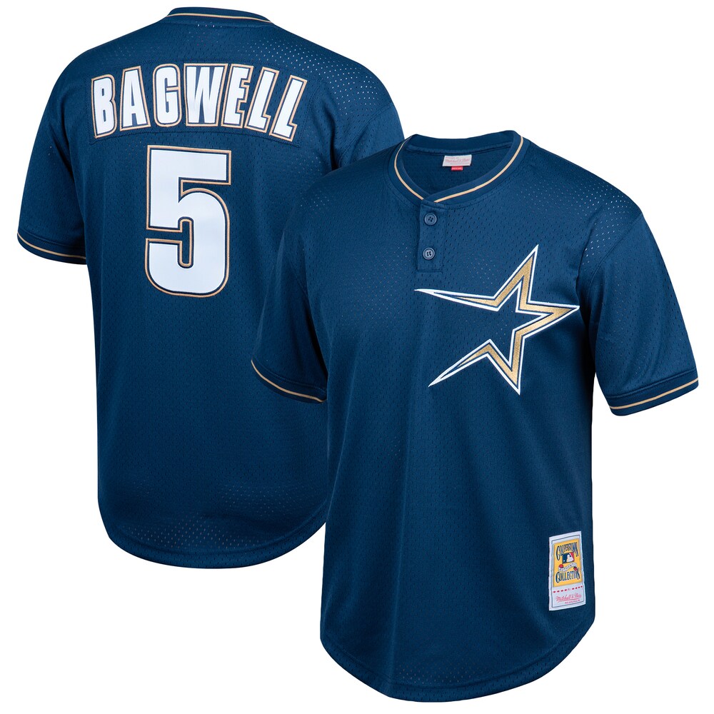 Jeff Bagwell Houston Astros Mitchell & Ness Cooperstown Collection Big & Tall Mesh Batting Practice Jersey - Navy