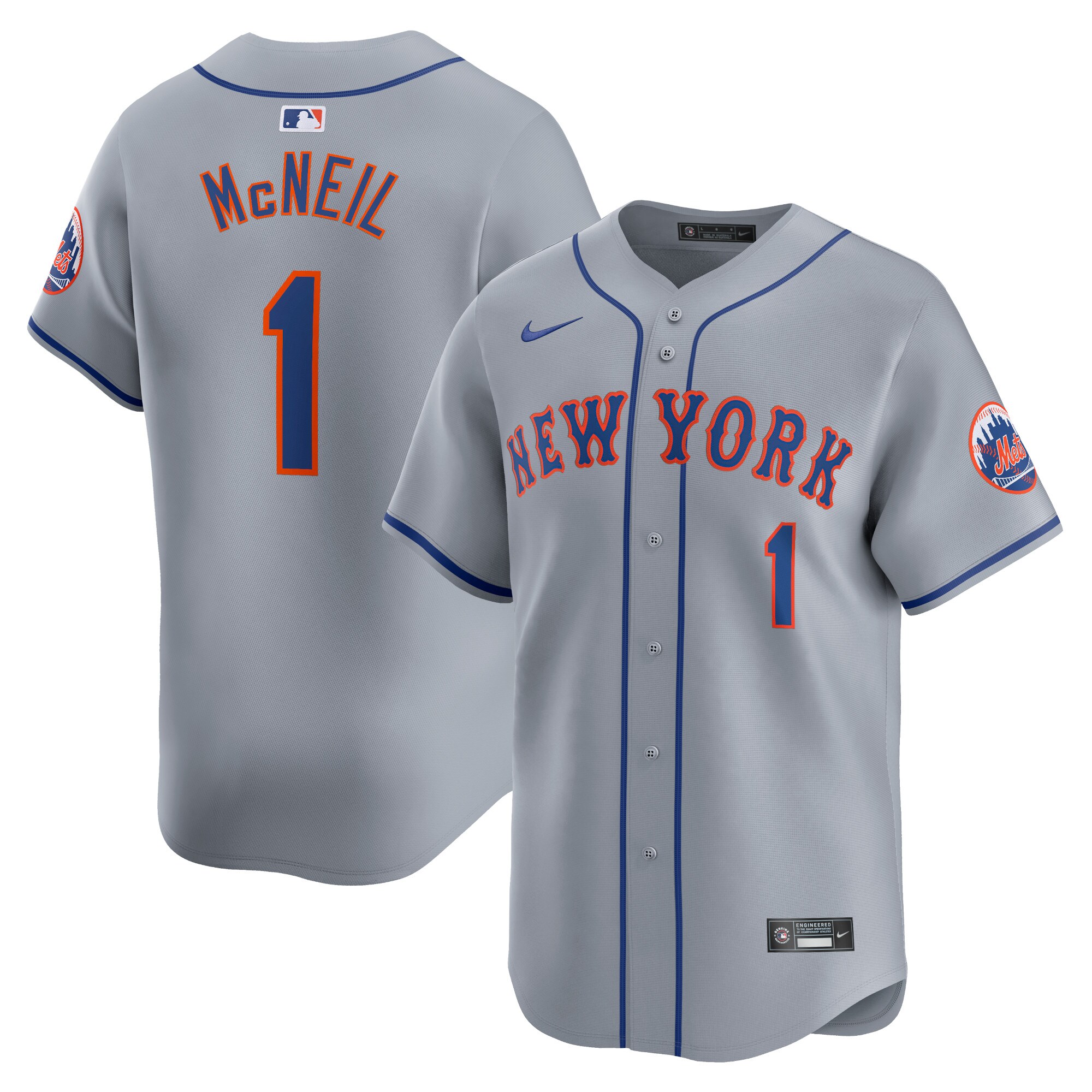 Jeff Mcneil New York Mets Away Limited Player Jersey - Gray