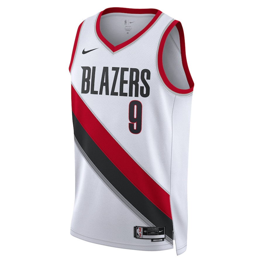 Alternative view of Jerami Grant 9 Portland Trail Blazers Unisex Swingman Jersey - Association Edition - White - JS572 