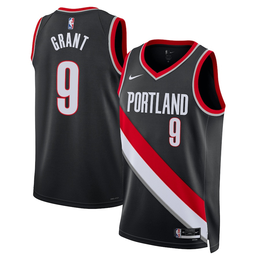 Jerami Grant 9 Portland Trail Blazers Unisex Swingman Jersey - Icon Edition - Black - JS236 