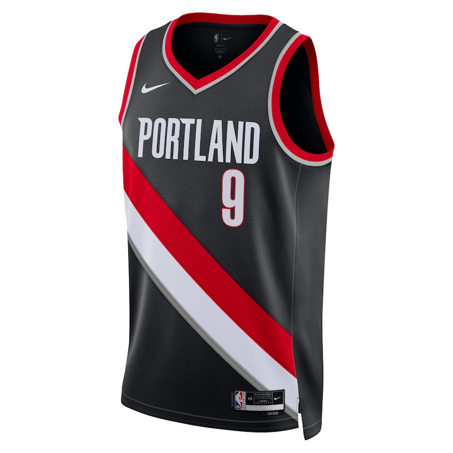 Alternative view of Jerami Grant 9 Portland Trail Blazers Unisex Swingman Jersey - Icon Edition - Black - JS236 