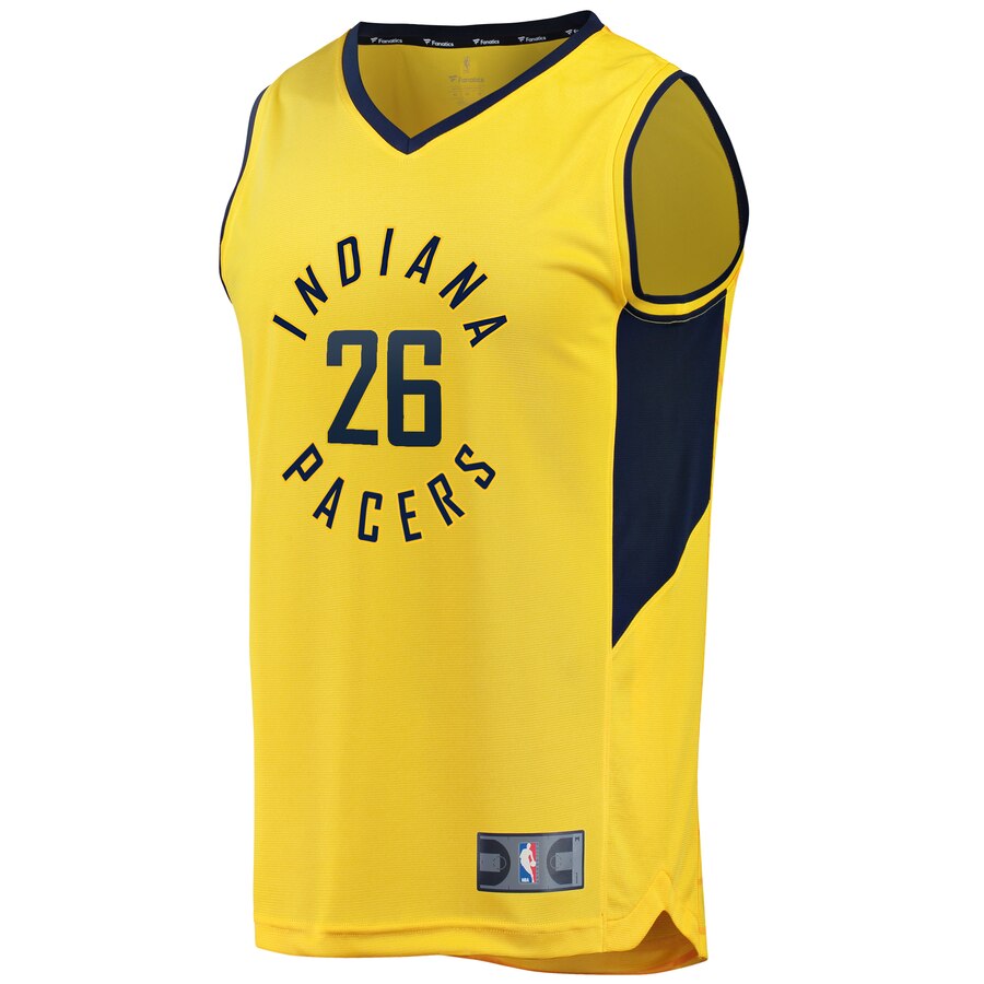 Alternative view of Jeremy Lamb Indiana Pacers Fanatics Branded Youth Fast Break Replica Jersey Gold - Statement Edition