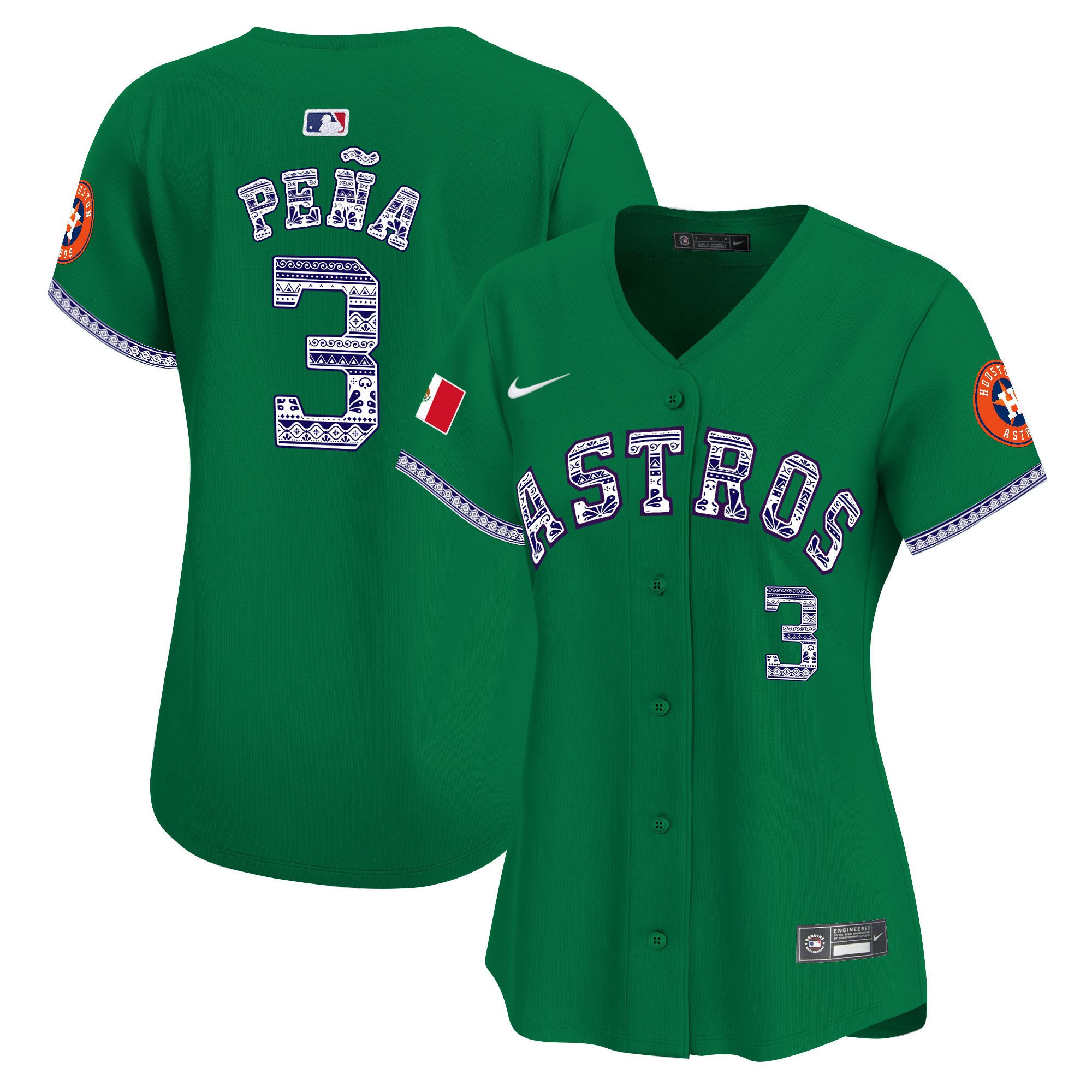 Jeremy Pena 3 Houston Astros Mexico Women Jersey - Green 