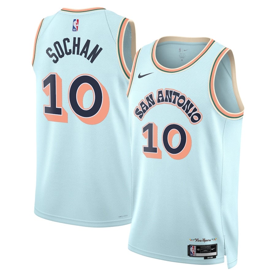 Jeremy Sochan 10 San Antonio Spurs Unisex 2024/25 Swingman Player Jersey - City Edition - Light Blue - JS713 
