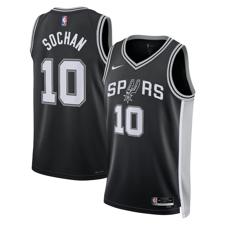Jeremy Sochan 10 San Antonio Spurs Unisex Swingman Jersey - Icon Edition - Black - JS498 