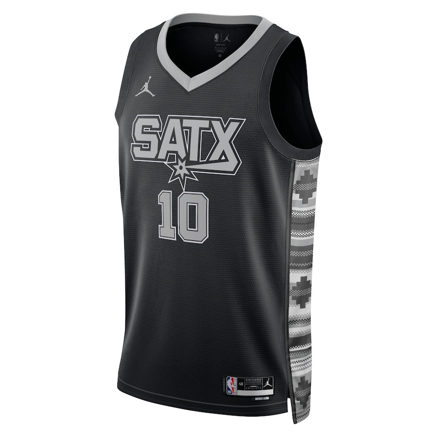 Alternative view of Jeremy Sochan 10 San Antonio Spurs Unisex Swingman Jersey - Statement Edition - Black - JS897 