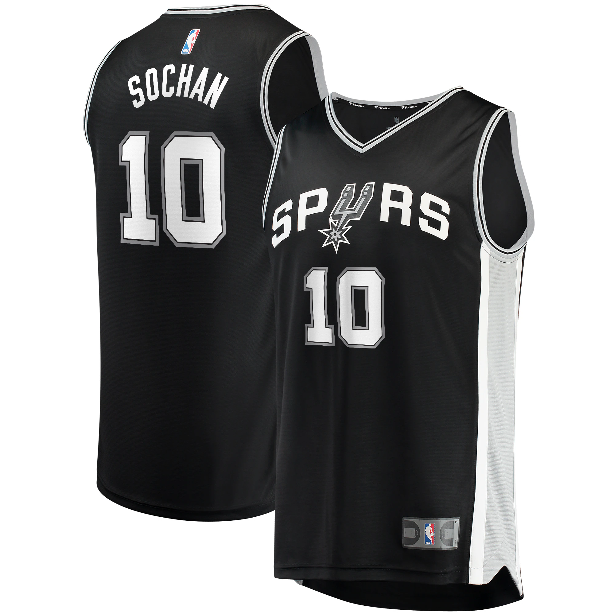 Jeremy Sochan San Antonio Spurs Fanatics Branded 2022 Nba Draft First Round Pick Fast Break Replica Player Jersey - Icon Edition - Black