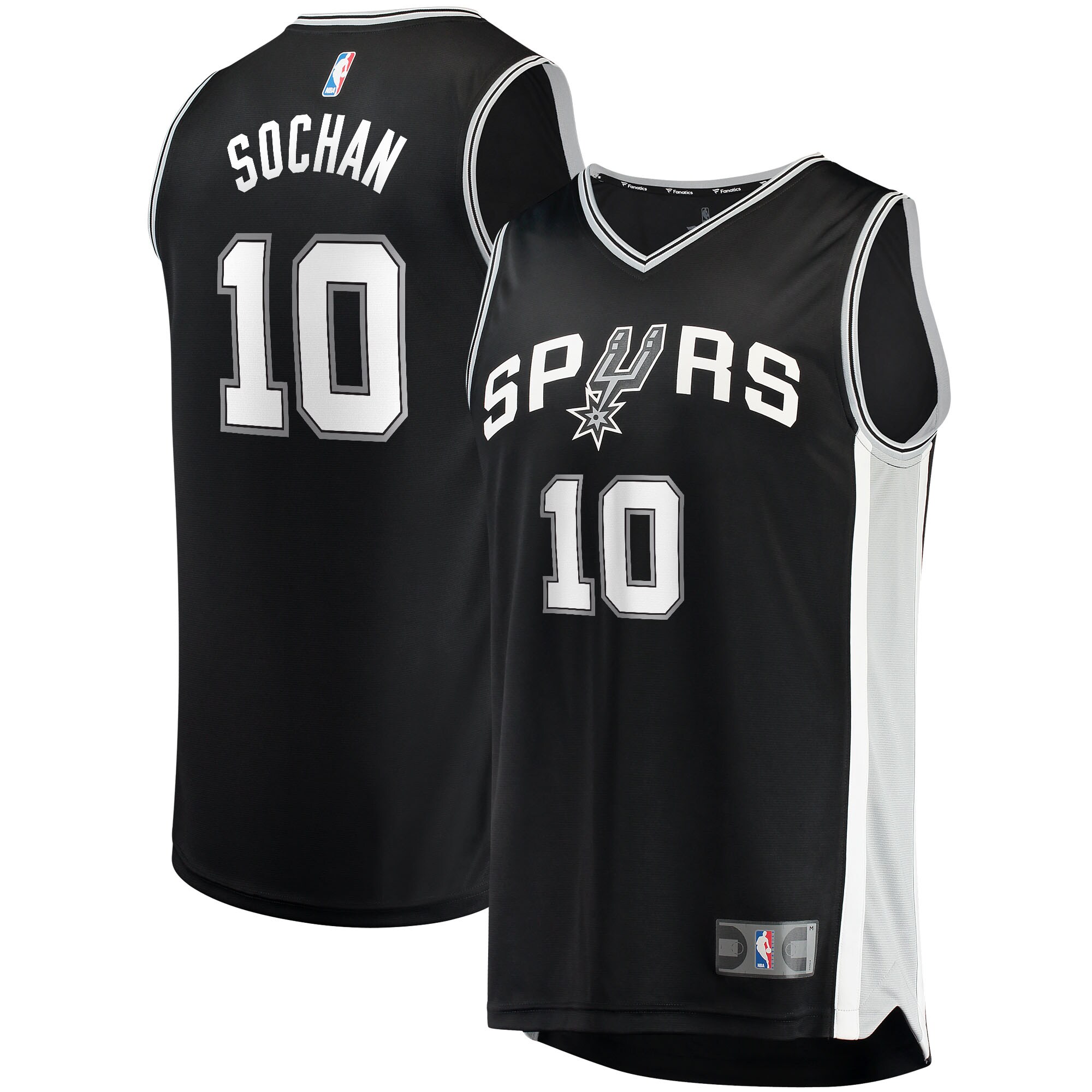 Jeremy Sochan San Antonio Spurs Fanatics Youth 2022 Nba Draft First Round Pick Fast Break Replica Jersey - Icon Edition - Black