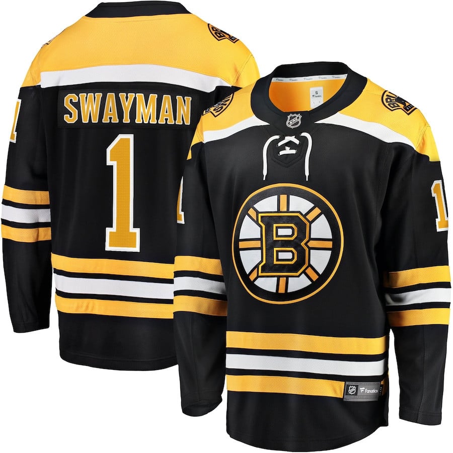 Jeremy Swayman 1 Boston Bruins Home Breakaway Jersey - Black - JS689 