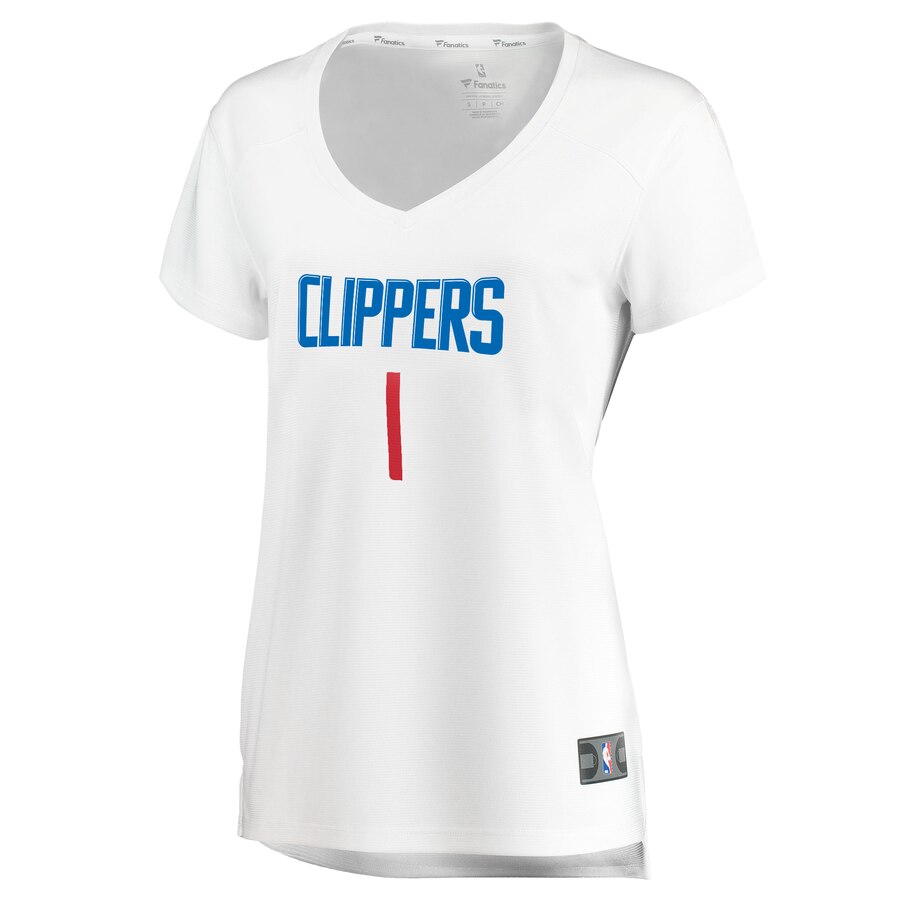 Alternative view of Jerome Robinson La Clippers Fanatics Branded Women's Fast Break Player Jersey - Association Edition - White