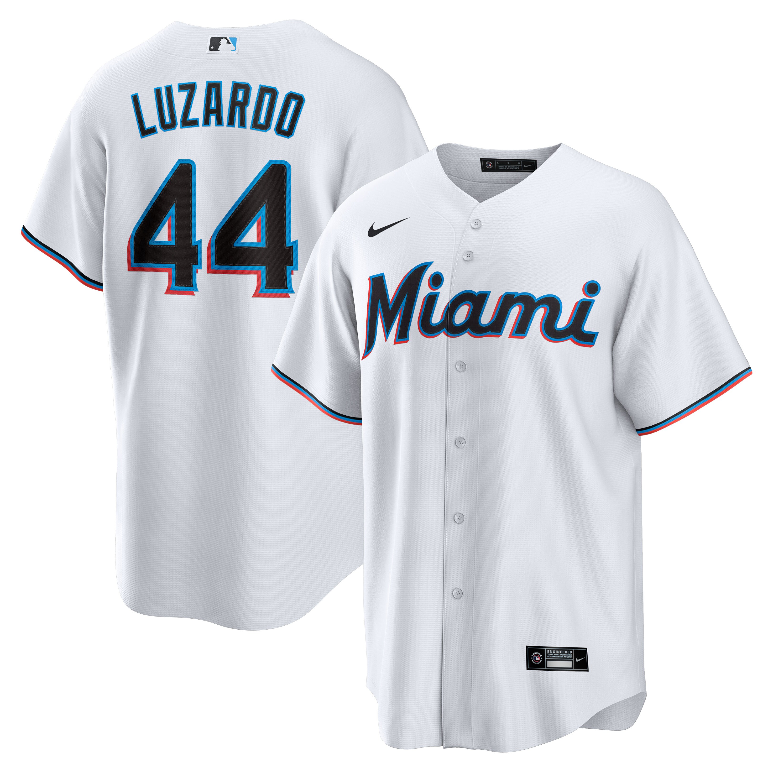 Alternative view of Jess Luzardo Miami Marlins Home Replica Player Jersey – White