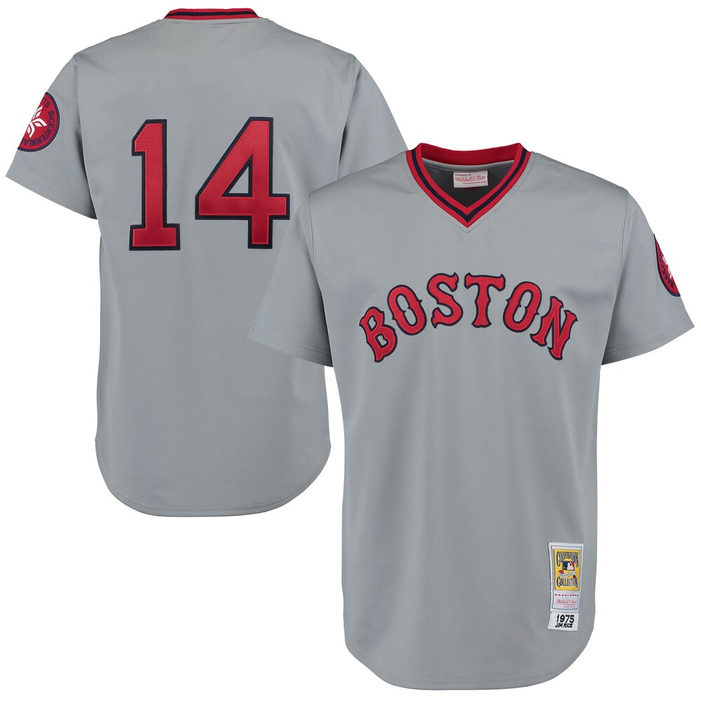 Jim Rice Boston 1975 Red Sox Mitchell & Ness Throwback Jersey - Gray