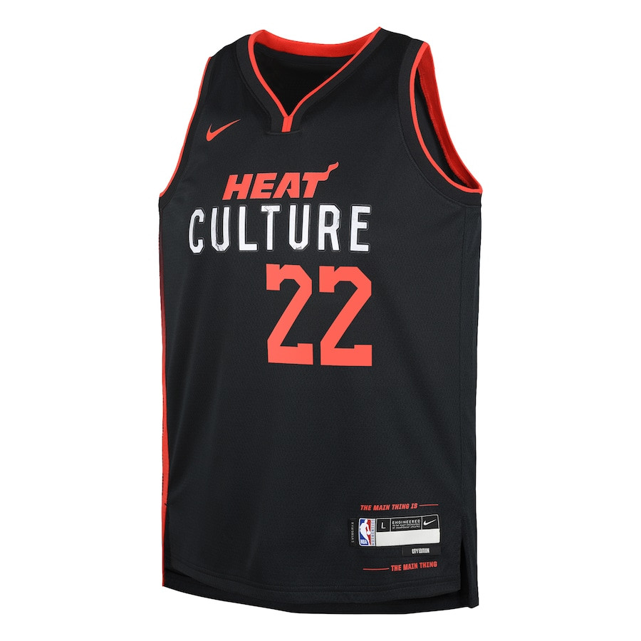Alternative view of Jimmy Butler 22 Miami Heat 2023/24 City Edition Swingman YOUTH Jersey - Black - JS387 