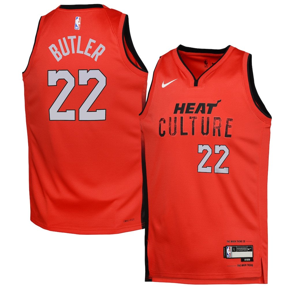 Jimmy Butler 22 Miami Heat 2024/25 Swingman Player YOUTH Jersey - City Edition - Red - JS461 