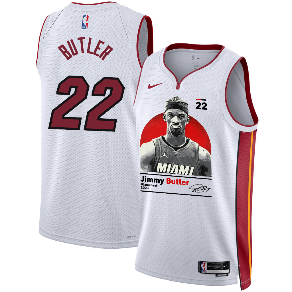 Jimmy Butler 22 Miami Heat Heart And Soul 2023 NBA Champions Swingman Jersey - White - JS997 