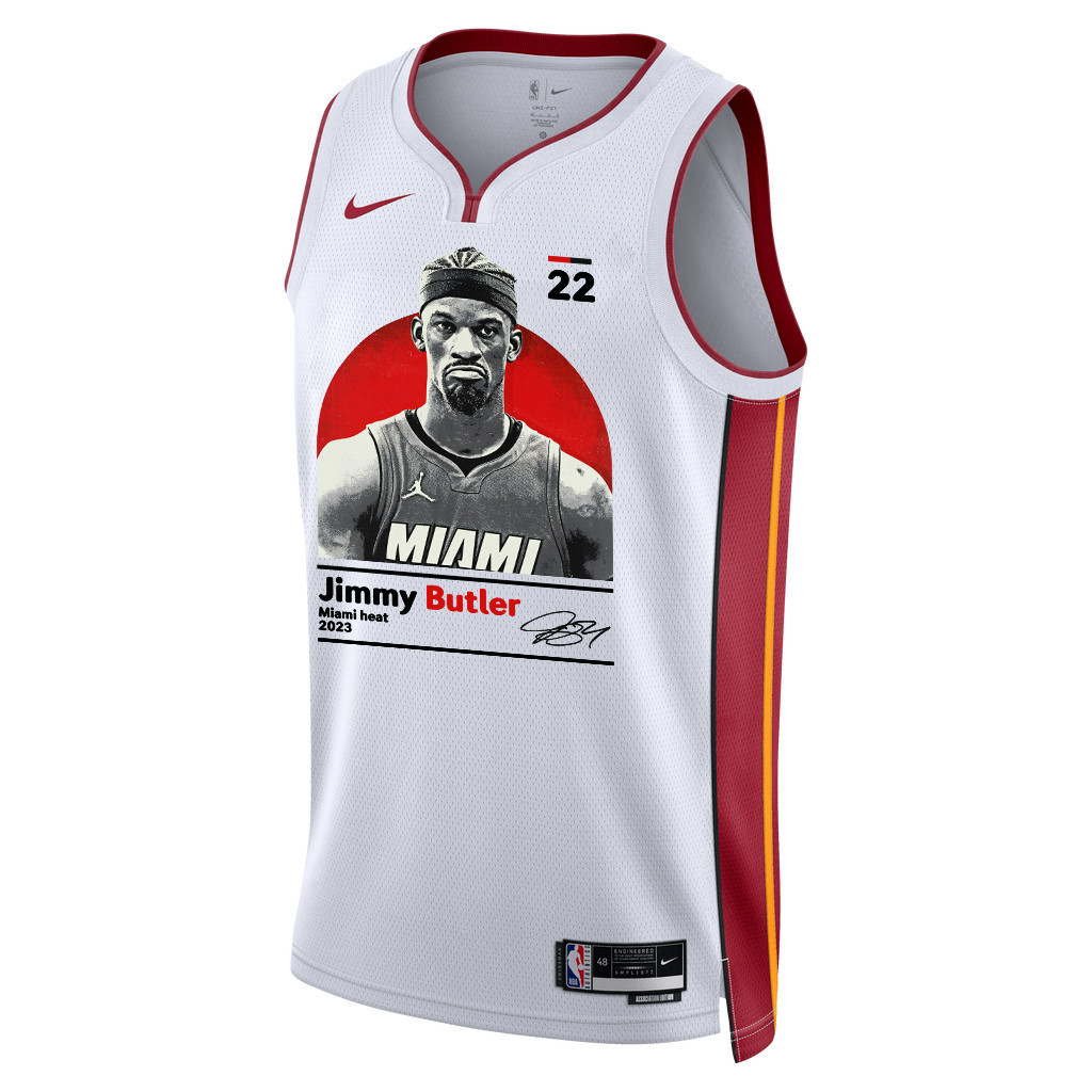 Alternative view of Jimmy Butler 22 Miami Heat Heart And Soul 2023 NBA Champions Swingman Jersey - White - JS997 