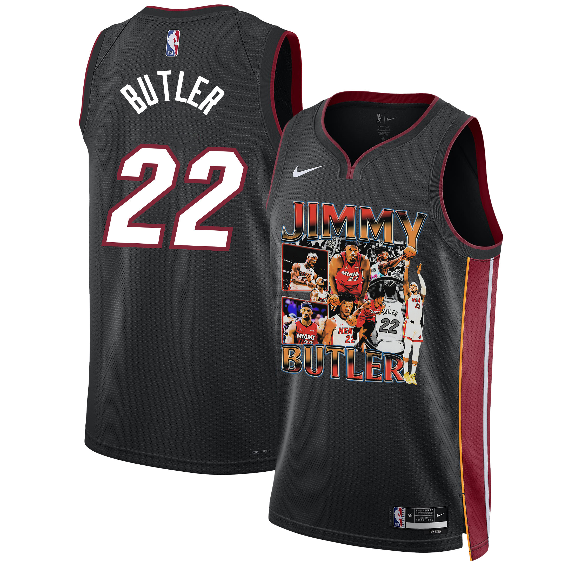 Jimmy Butler 22 Miami Heat Scoring Machine 2023 NBA Champions Swingman Jersey - Black - JS902 