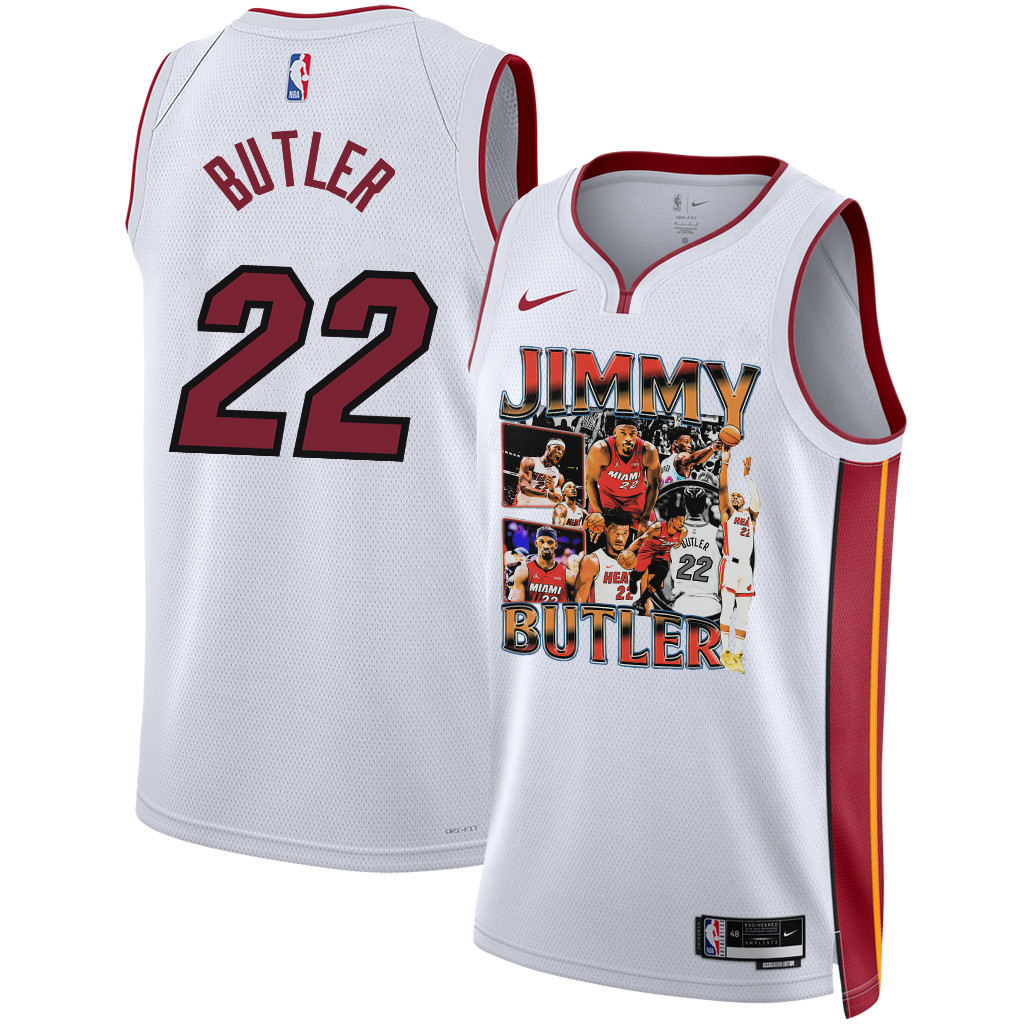 Jimmy Butler 22 Miami Heat Scoring Machine 2023 NBA Champions Swingman Jersey - White - JS147 