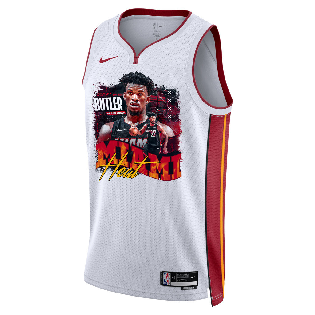 Alternative view of Jimmy Butler 22 Miami Heat Star Performer 2023 NBA Champions Swingman Jersey - White - JS490 