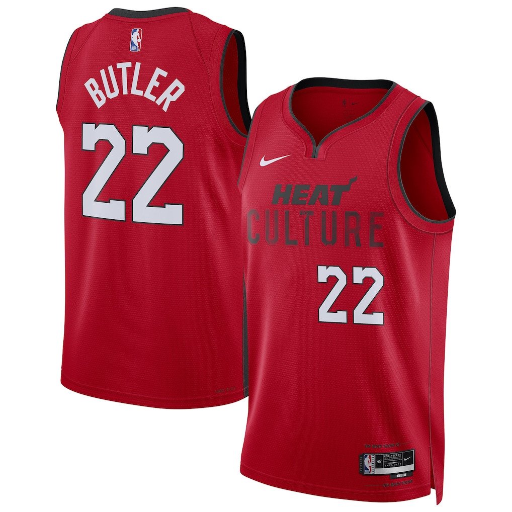 Jimmy Butler 22 Miami Heat Unisex 2024/25 Swingman Player Jersey - City Edition - Red - JS365 