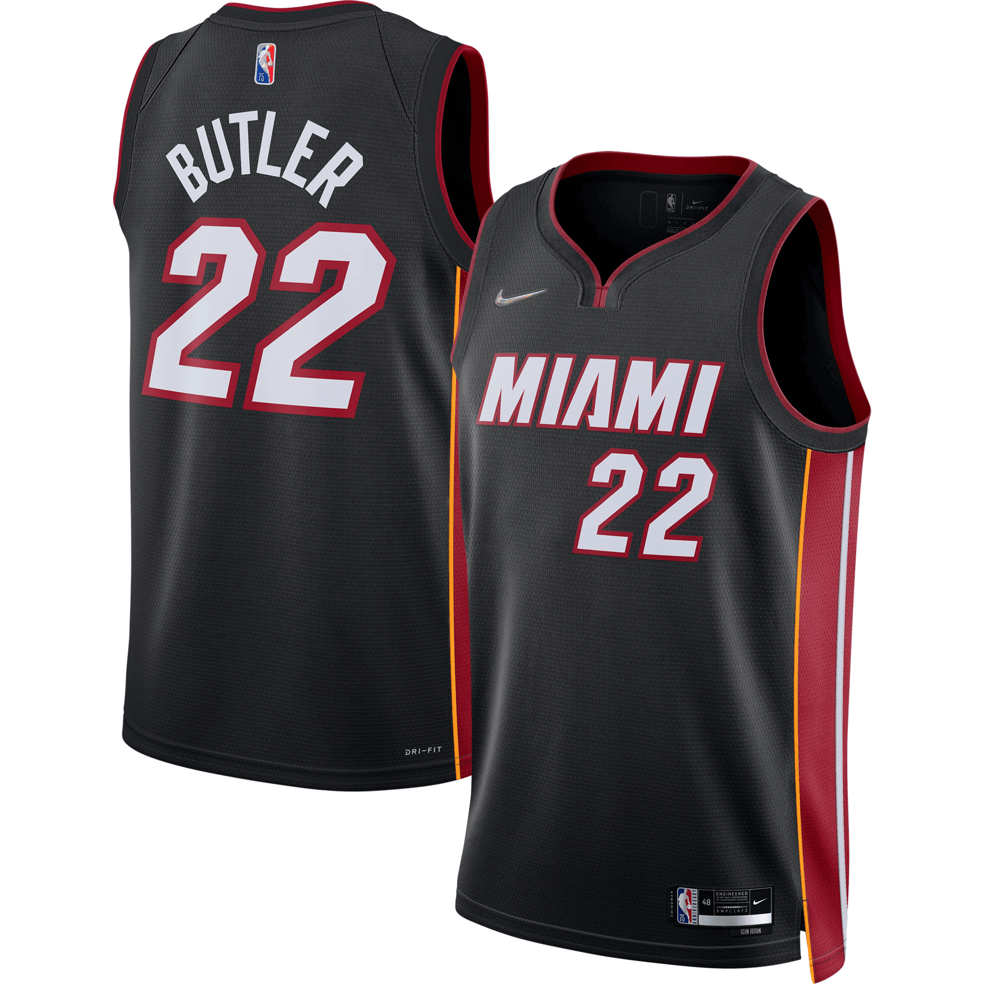 Jimmy Butler Miami Heat /22 Diamond Swingman Jersey - Icon Edition - Black Jersey - JS873 