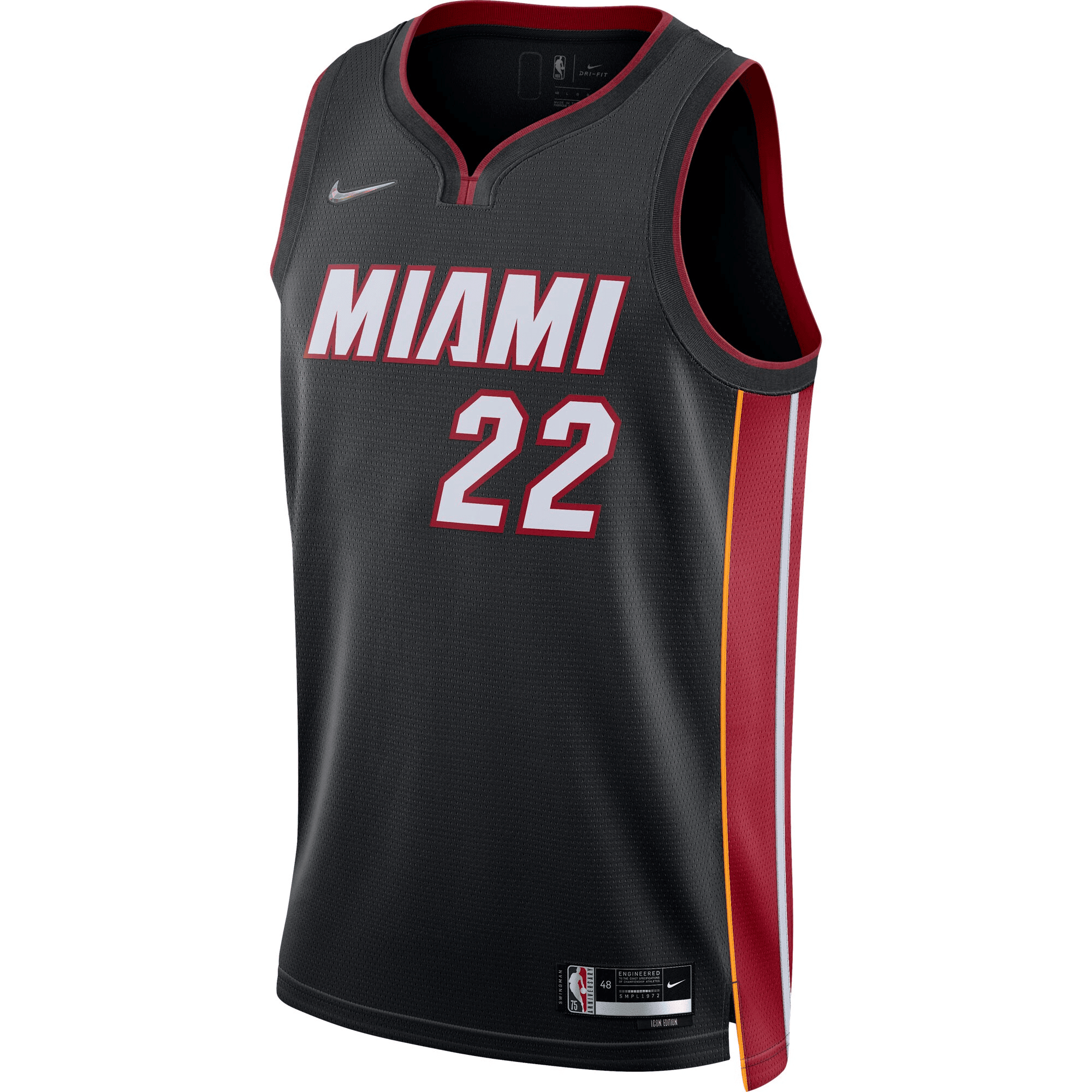 Alternative view of Jimmy Butler Miami Heat /22 Diamond Swingman Jersey - Icon Edition - Black Jersey - JS873 