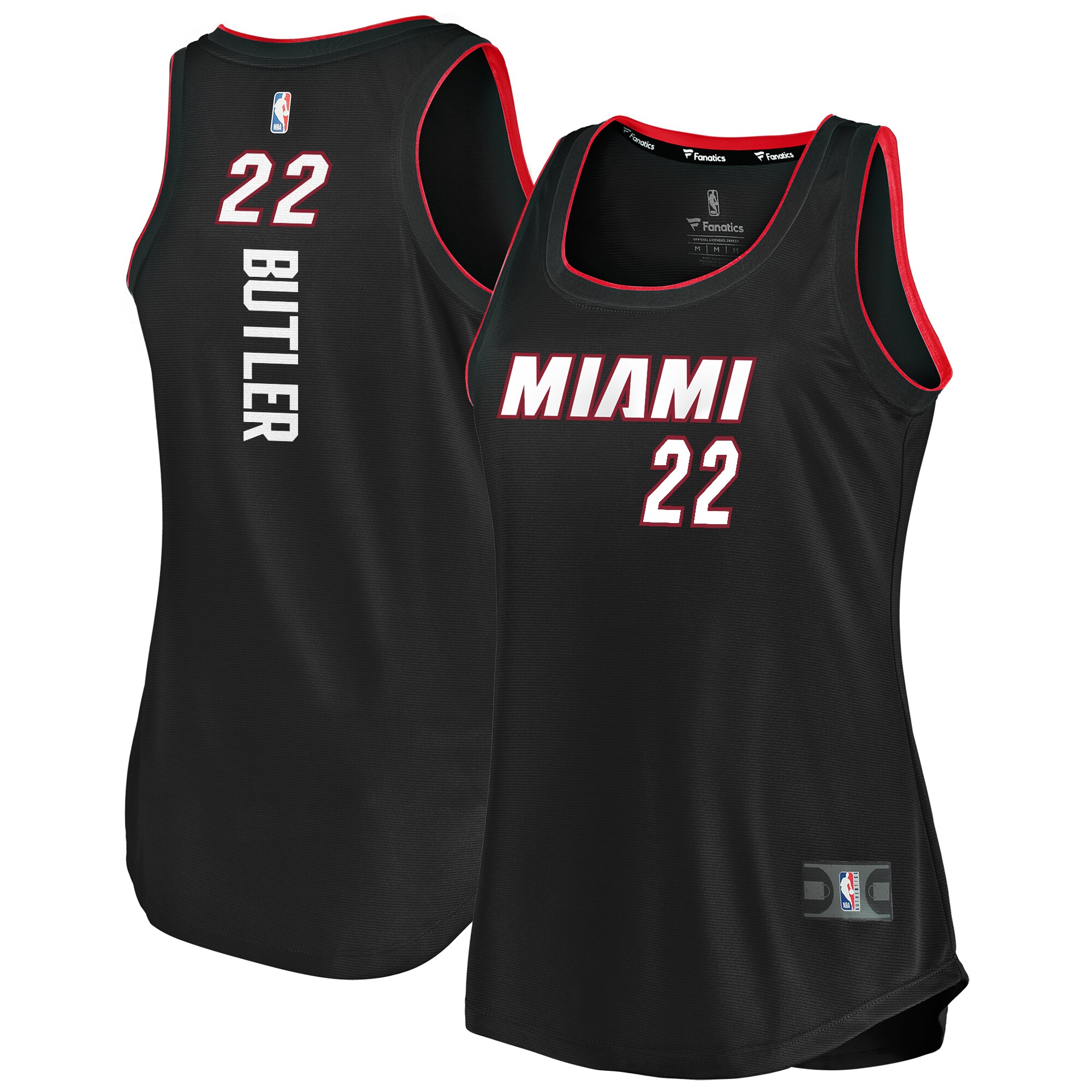 Alternative view of Jimmy Butler Miami Heat Fanatics Branded Women’s 2019/20 Fast Break Team Tank Jersey – Icon Edition – Black