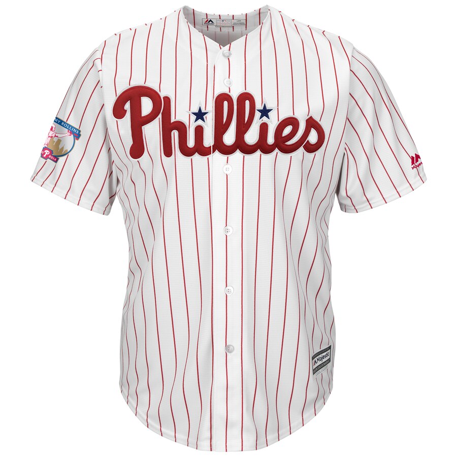 Alternative view of Jimmy Rollins Philadelphia Phillies Majestic Home Retirement Cool Base Player Jersey - White Red