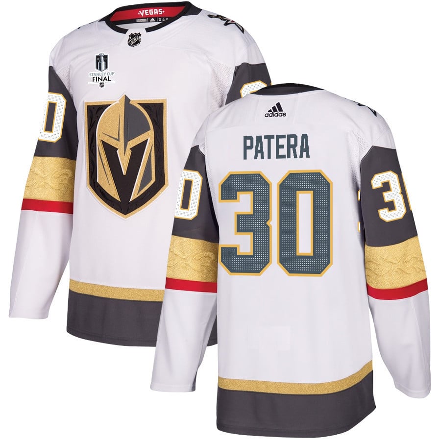 Jiri Patera 30 Vegas Golden Knights Stanley Cup 2023 Final Patch Away Breakaway Men Jersey - White - JS320 