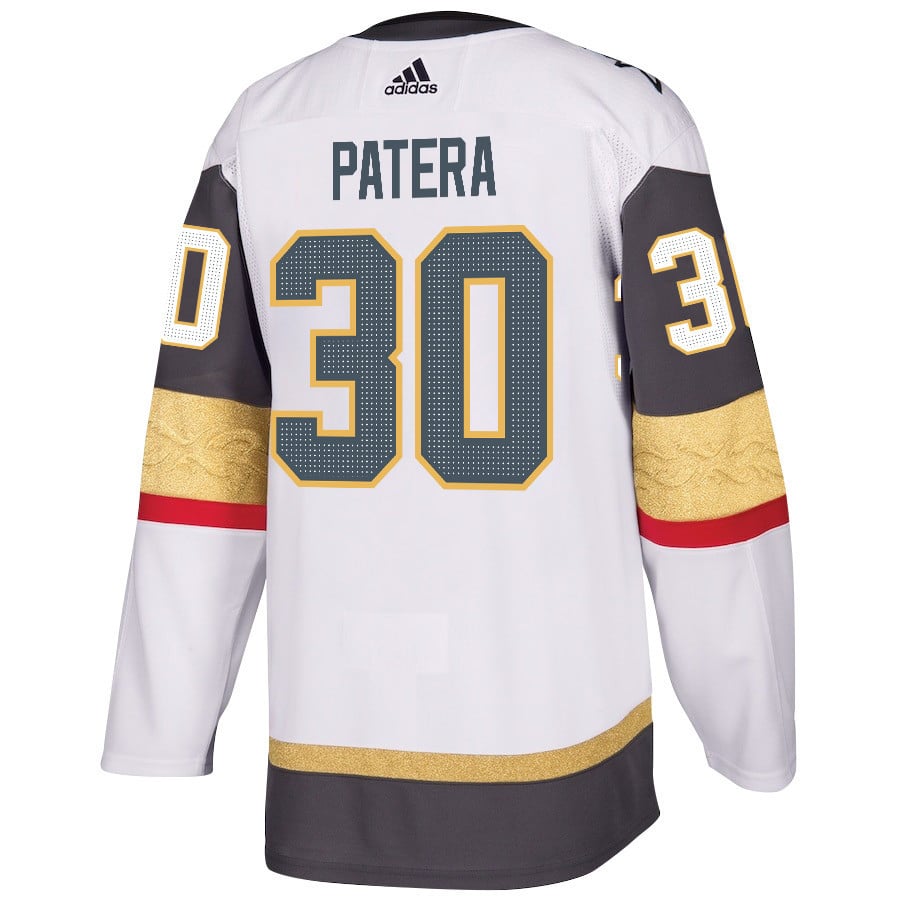 Alternative view of Jiri Patera 30 Vegas Golden Knights Stanley Cup 2023 Final Patch Away Breakaway Men Jersey - White - JS320 