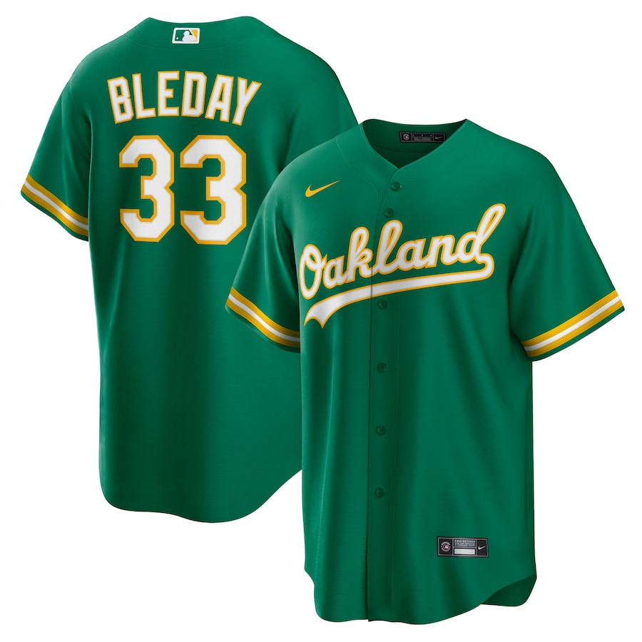 JJ Bleday 33 Oakland Athletics Alternate Team Men Jersey - Kelly Green 