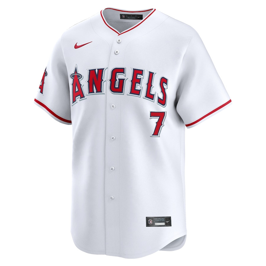 Alternative view of Jo Adell 7 Los Angeles Angels Home Limited Men Jersey - White 