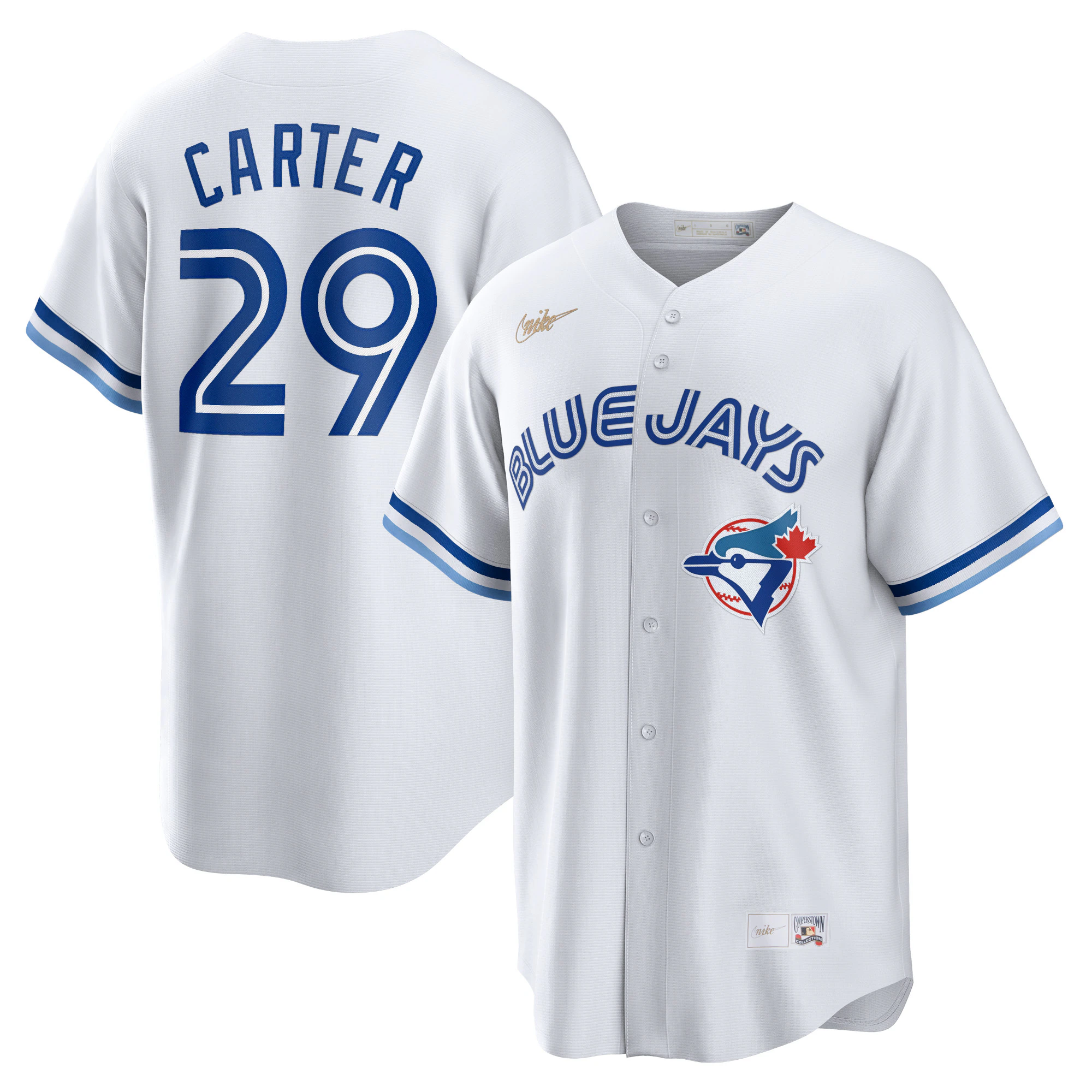 Alternative view of Joe Carter Toronto Blue Jays Home Cooperstown Collection Player Jersey – White