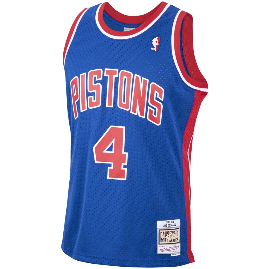 Alternative view of Joe Dumars Detroit Pistons Mitchell & Ness 1988-89 Hardwood Classics Swingman Player Jersey - Blue