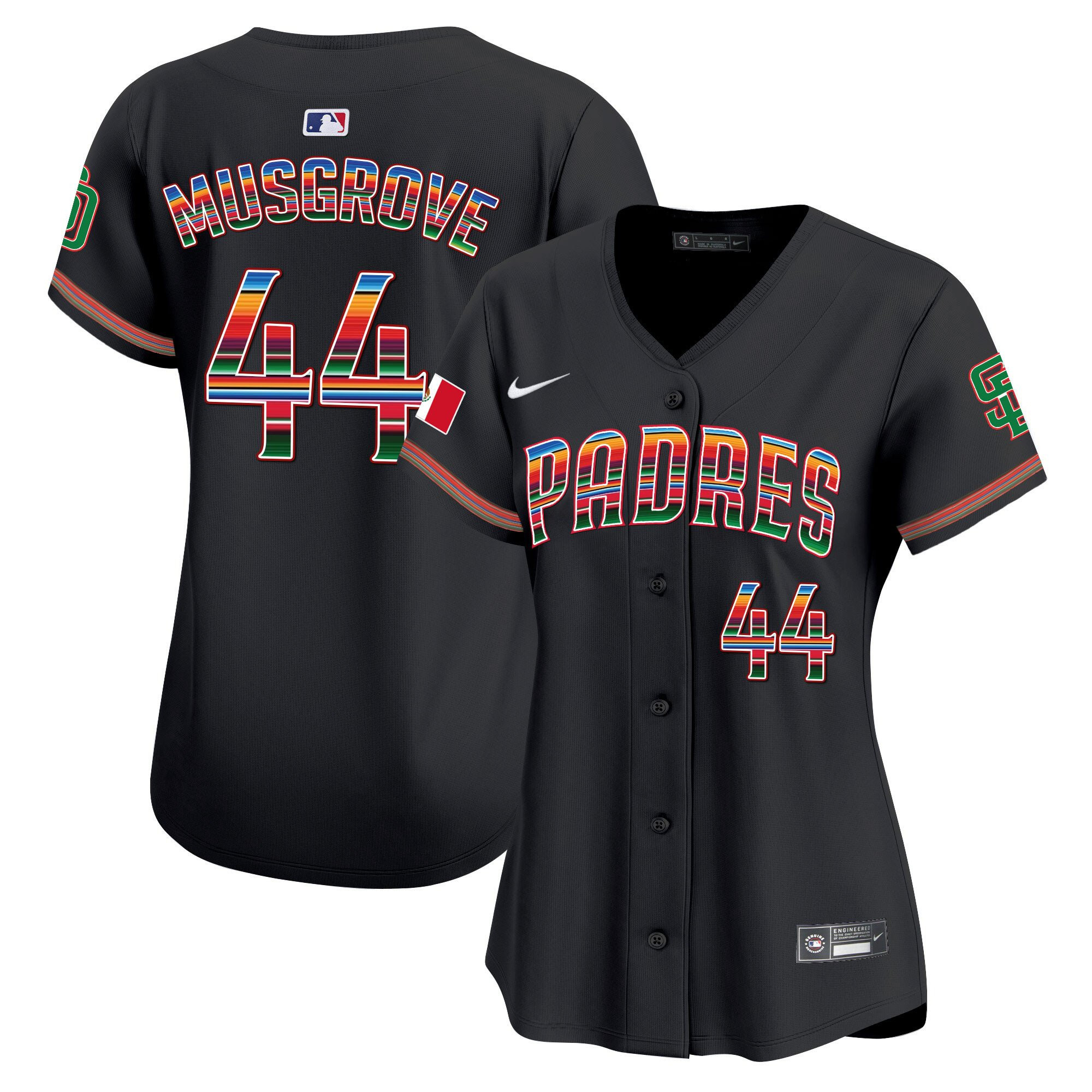 Joe Musgrove 44 San Diego Padres Mexico Women Jersey - Black 