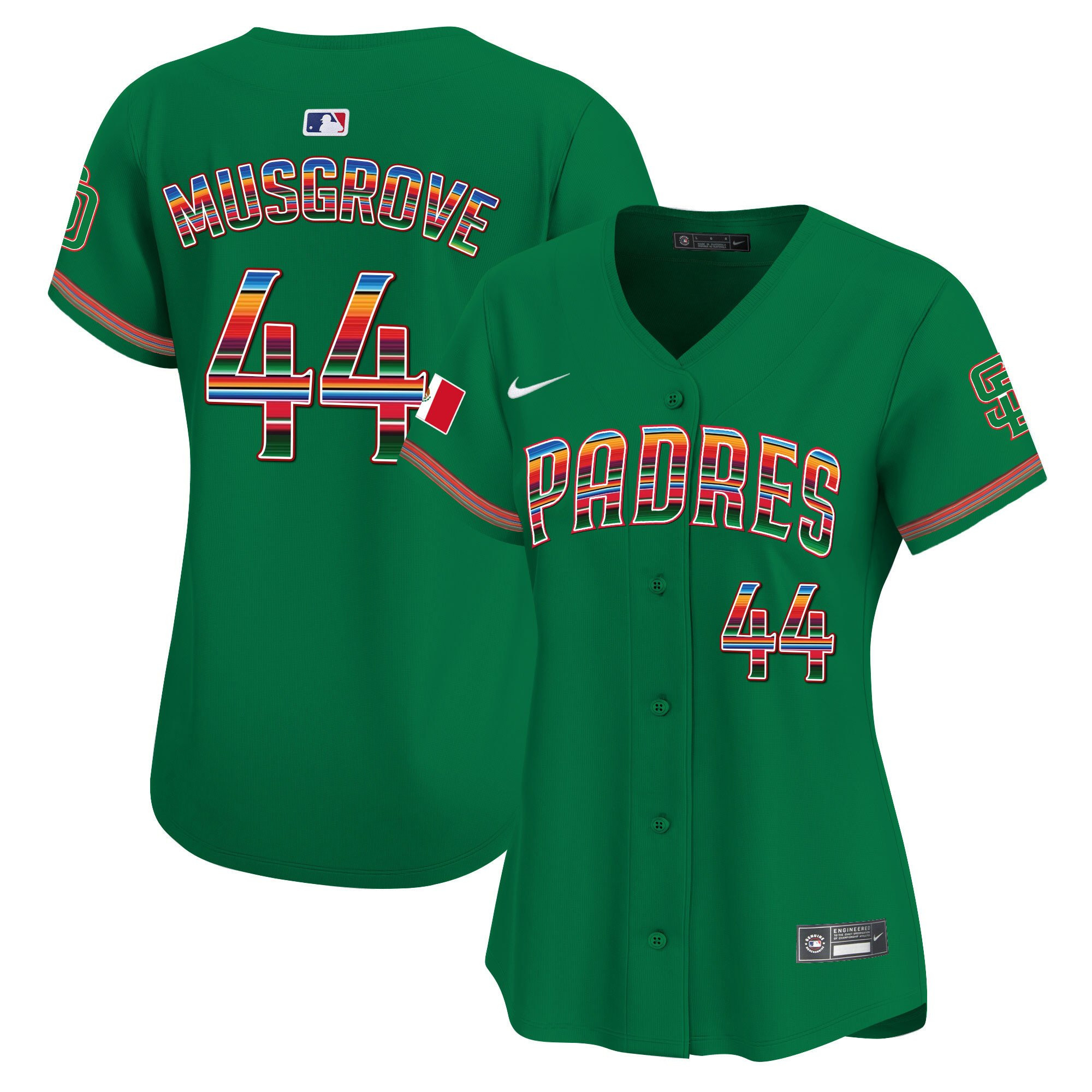 Joe Musgrove 44 San Diego Padres Mexico Women Jersey - Green 