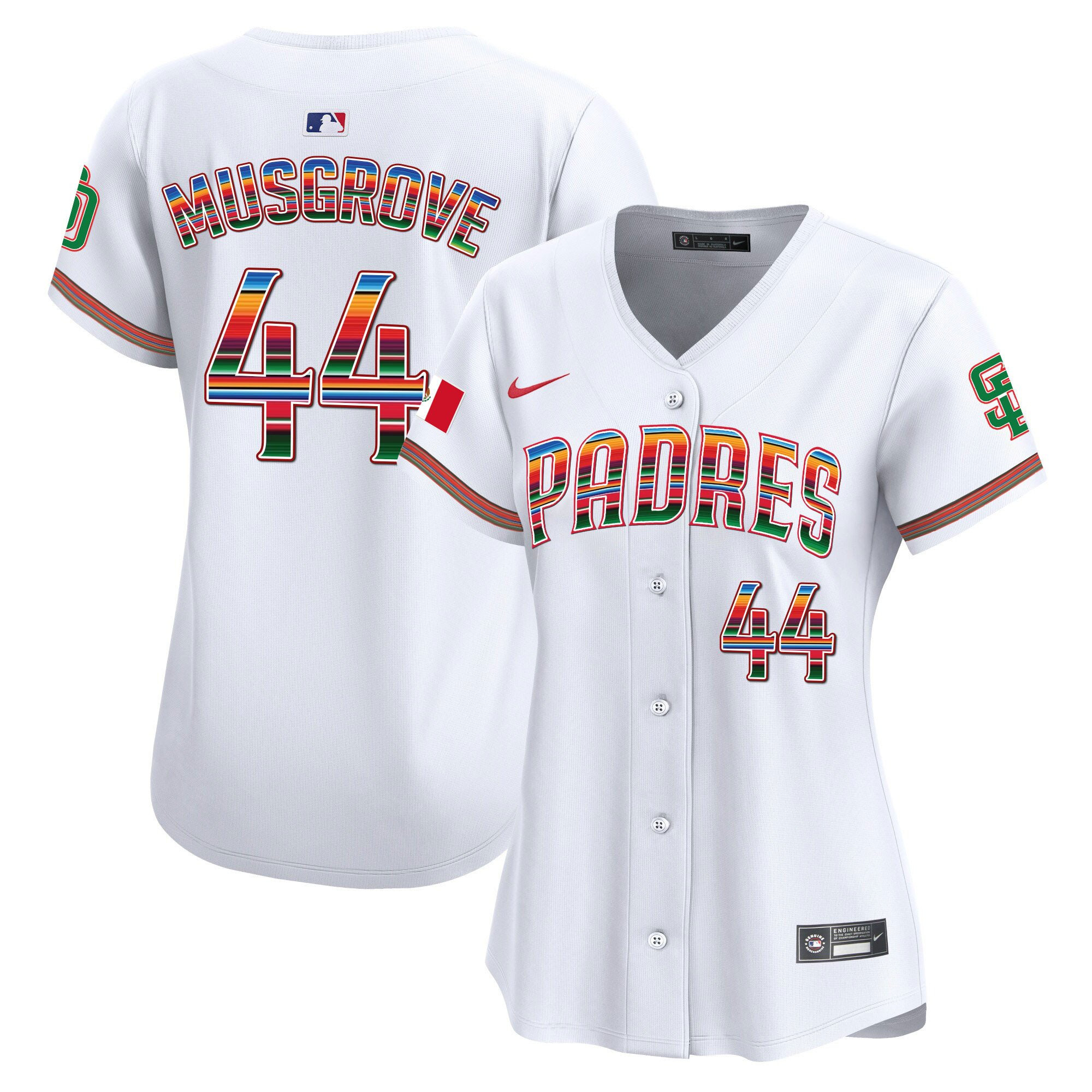 Joe Musgrove 44 San Diego Padres Mexico Women Jersey - White 