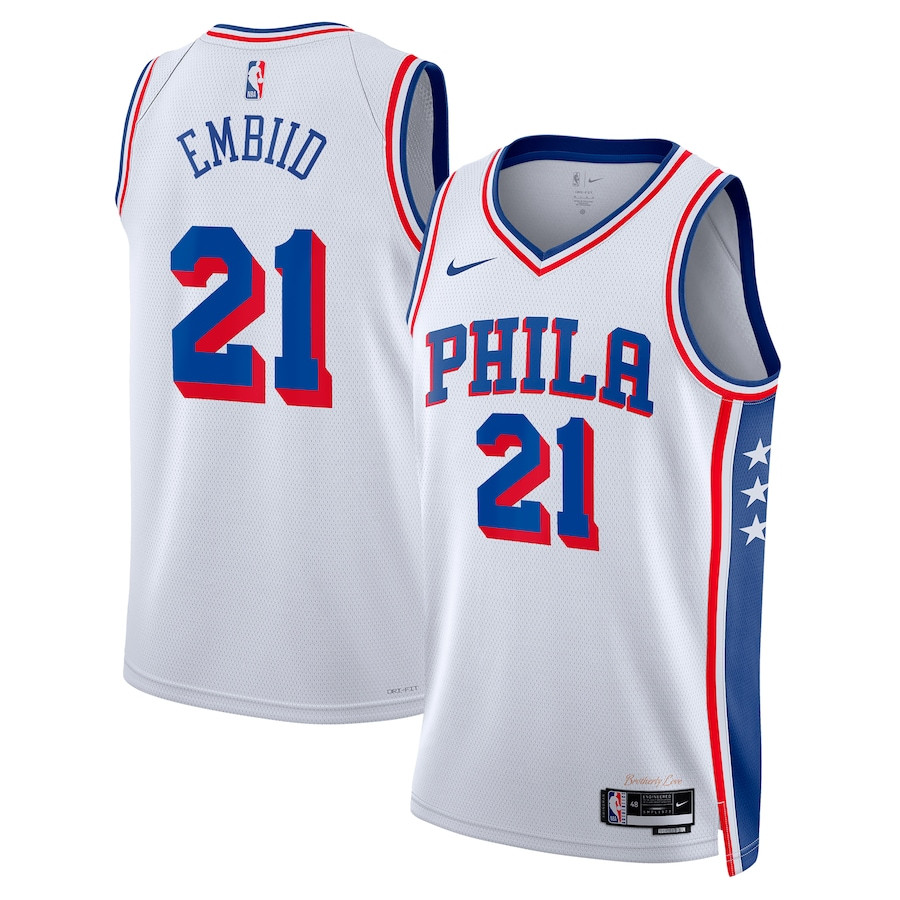 Joel Embiid 21 Philadelphia 76ers 2023/24 Swingman Jersey - Association Edition - White - JS151 
