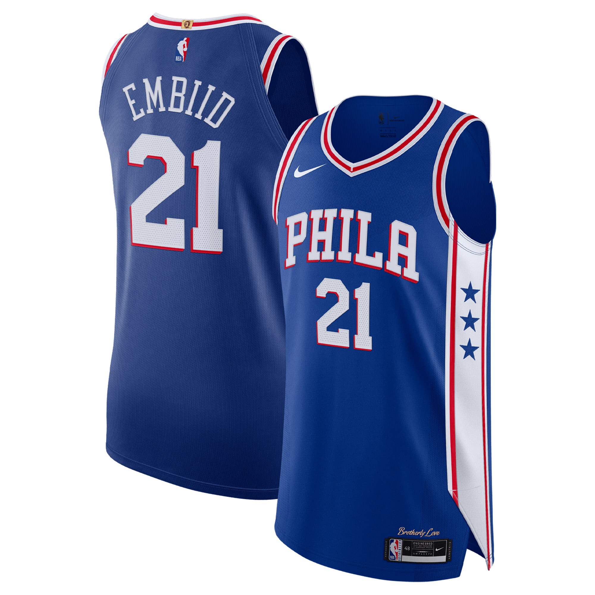 Joel Embiid Philadelphia 76ers 2020/21 Authentic Player Jersey Royal - Icon Edition