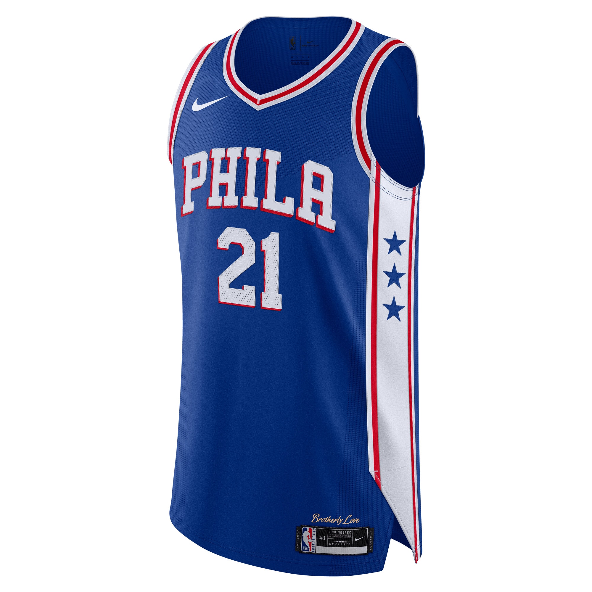 Alternative view of Joel Embiid Philadelphia 76ers 2020/21 Authentic Player Jersey Royal - Icon Edition