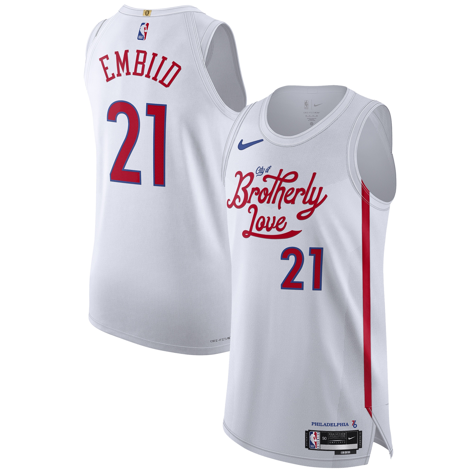 Joel Embiid Philadelphia 76ers 2022/23 Authentic Jersey - City Edition - White